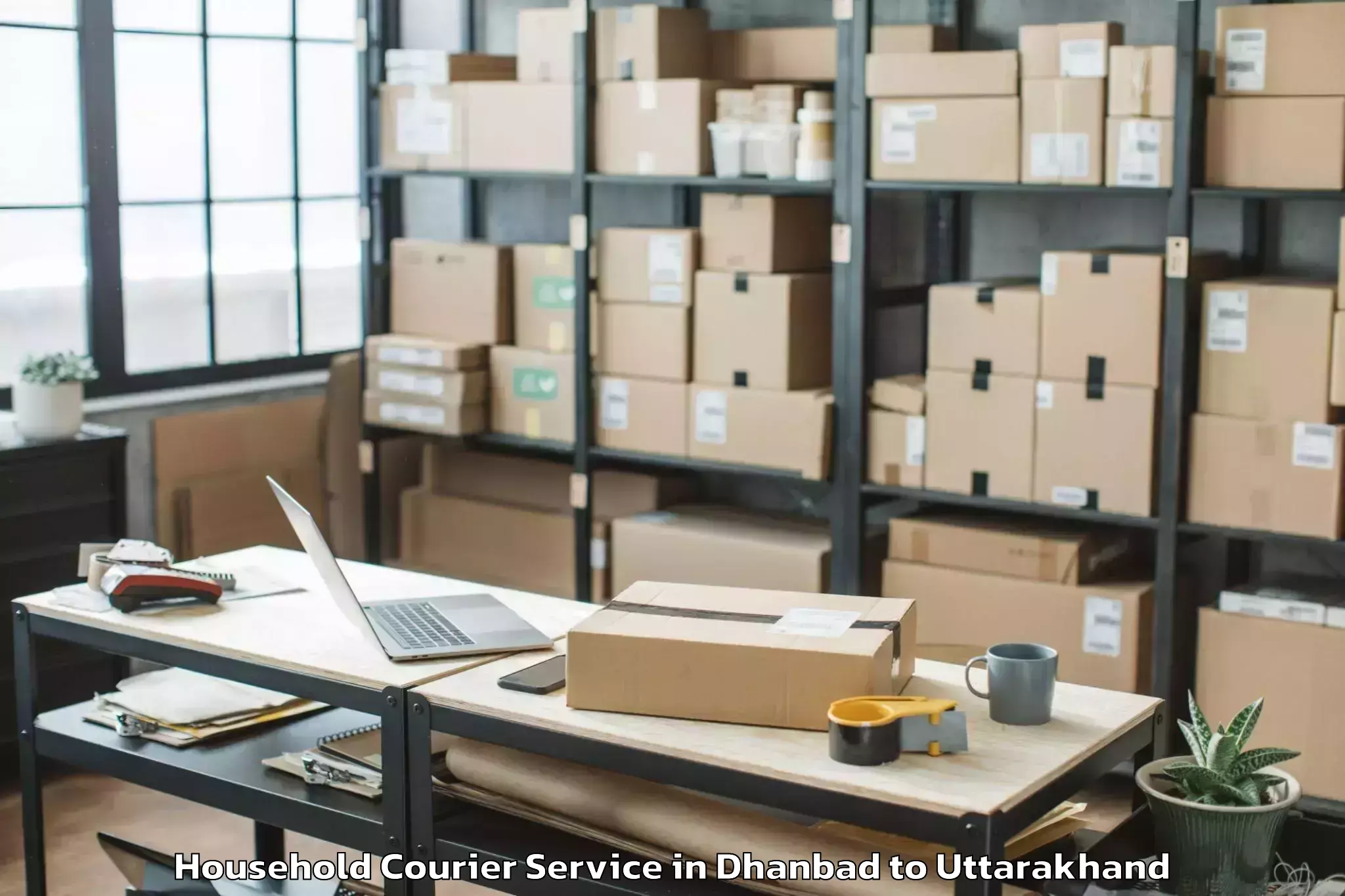 Book Dhanbad to Rudraprayag Household Courier